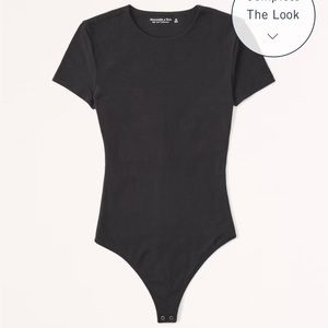 Abercrombie Short-Sleeve Cotton-Blend Seamless Fabric Crew Bodysuit